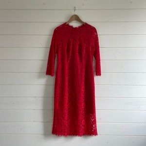 J.Crew Classic Red Eyelash Lace Cocktail Dress size 8